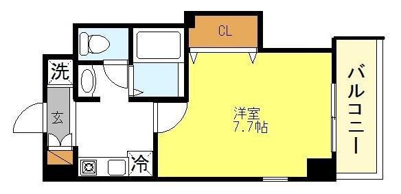 MPLAZA住吉公園壱番館(1K/2階)の間取り写真