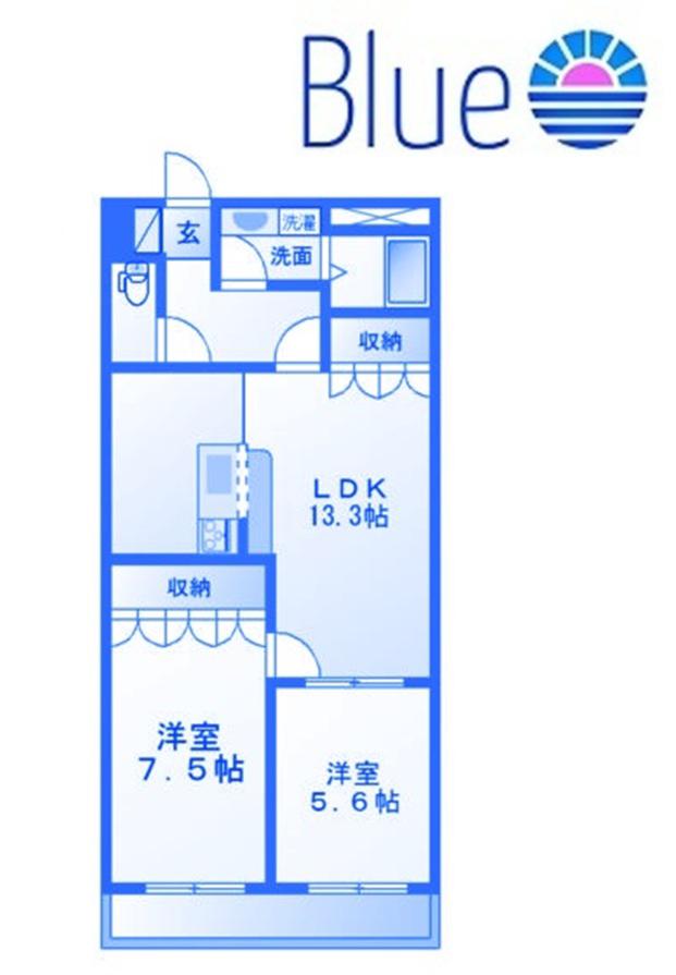 ソレジオ湘南(2LDK/3階)の間取り写真