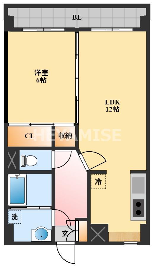 ニューリーブマンション(1LDK/8階)の間取り写真