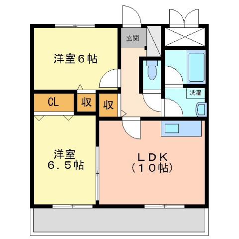 レジデンス田町(2LDK/9階)の間取り写真
