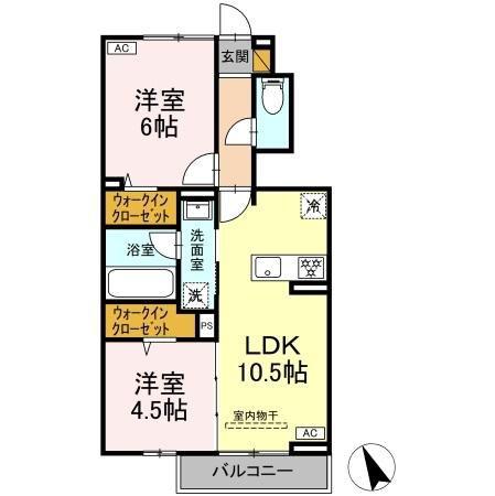 バイヤンツリーばんどう(2LDK/1階)の間取り写真