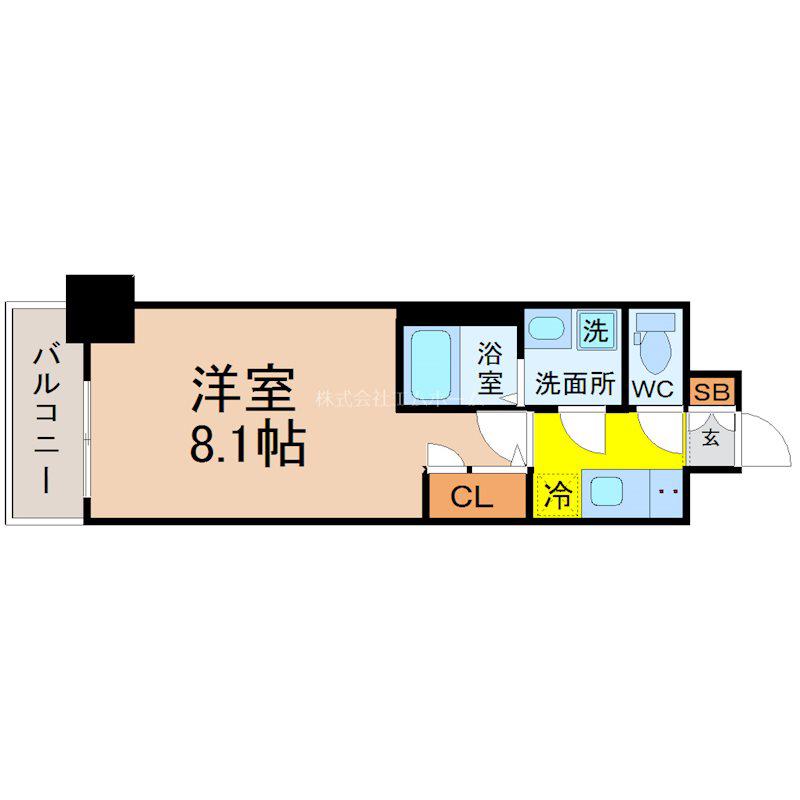 エスリード新栄グラティア(1K/4階)の間取り写真