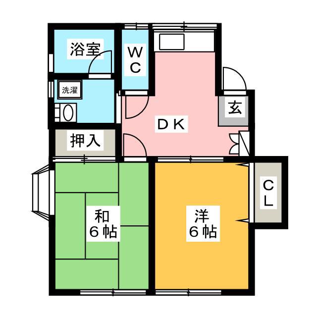 IBIS HAITUB(2DK/1階)の間取り写真