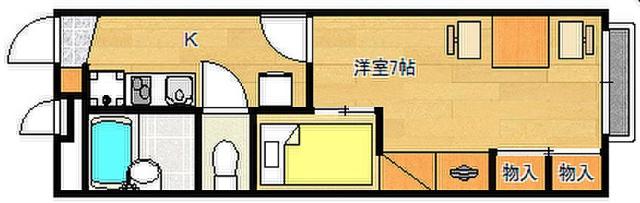 レオパレス己斐中壱番館(1K/1階)の間取り写真
