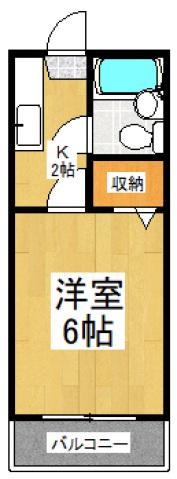 コーポ秋津(1K/1階)の間取り写真
