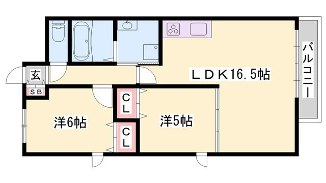 ルークレジデンスNUEVE(2LDK/4階)の間取り写真