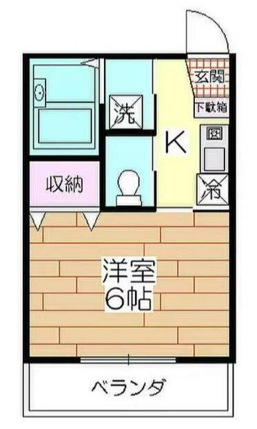 エールシャンブル(1K/2階)の間取り写真