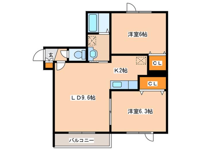 ロイス・グレイス(2LDK/4階)の間取り写真