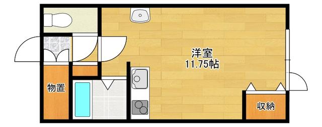 はまだ荘(ワンルーム/2階)の間取り写真
