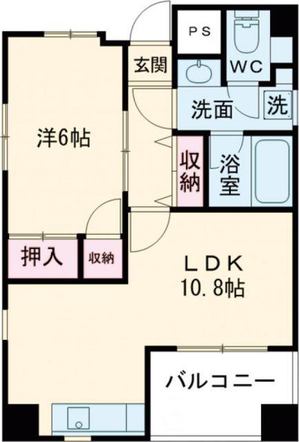 SINAJYURIME ALEO(1LDK/7階)の間取り写真