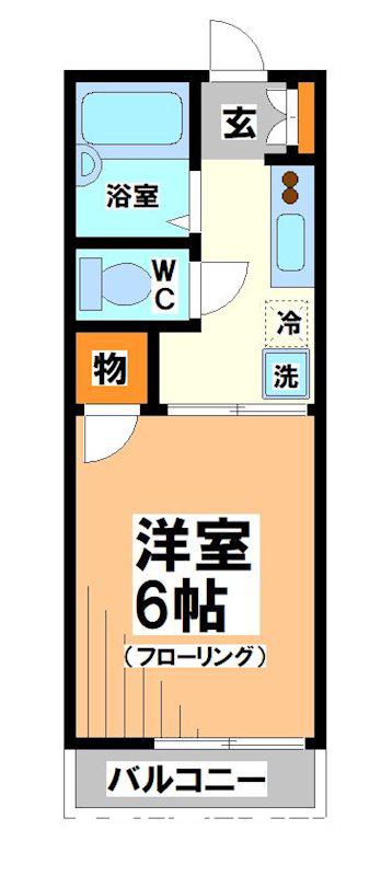 エメラルドハイツ(1K/2階)の間取り写真