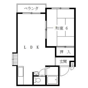 豊二ハイツ(1LDK/3階)の間取り写真