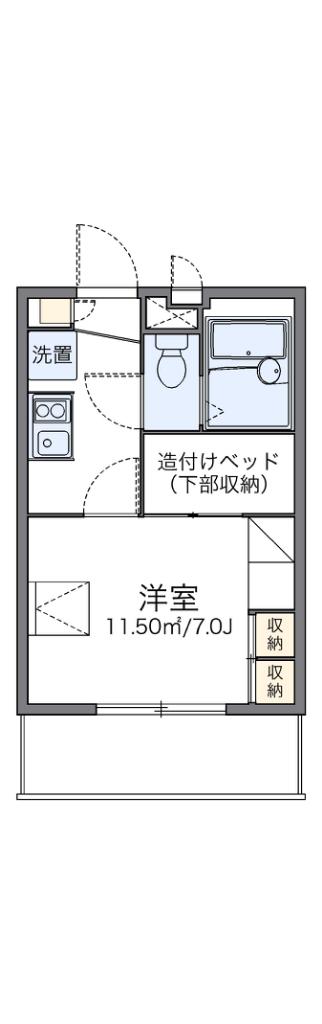 レオパレスクレセント(1K/1階)の間取り写真