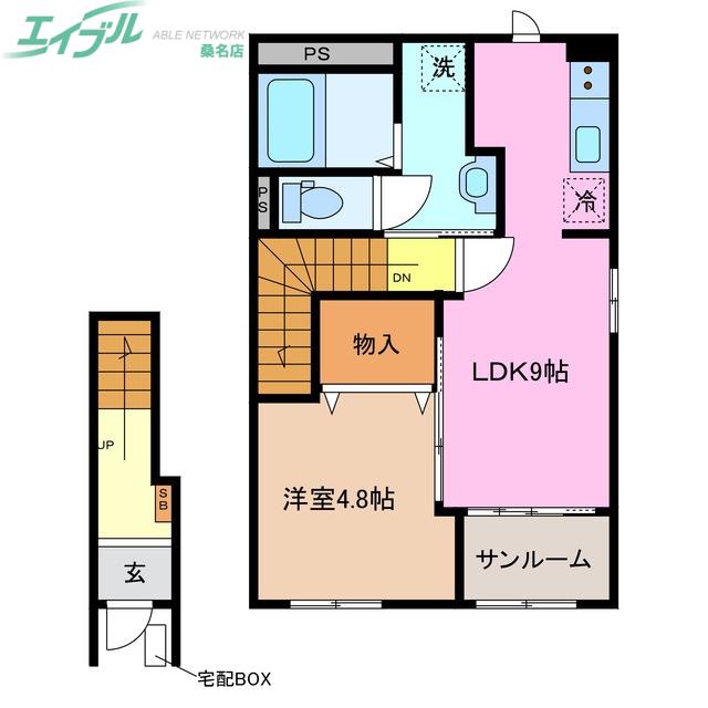 筒尾4丁目アパート(1LDK/2階)の間取り写真