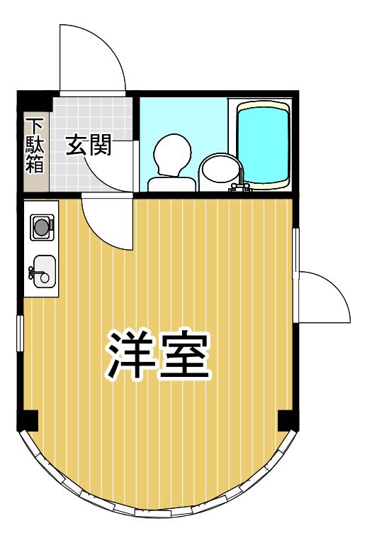 サンパレス21塚口2(ワンルーム/1階)の間取り写真