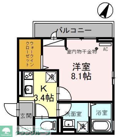 プリマベーラ(1K/3階)の間取り写真