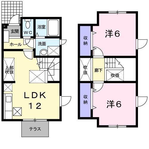 シンフォニー(2LDK/1階)の間取り写真
