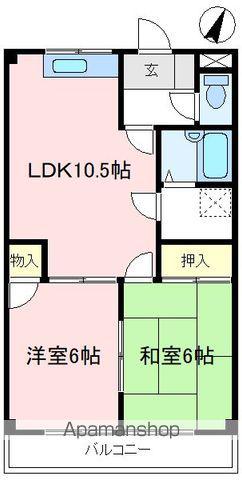 サンライフ片岡(2LDK/2階)の間取り写真