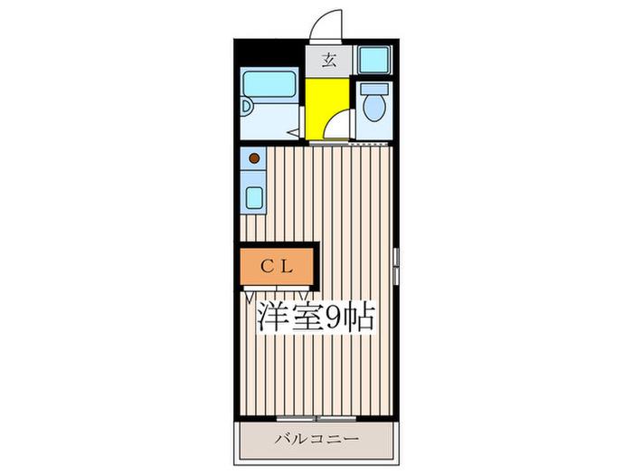 レジデンス富永(ワンルーム/1階)の間取り写真