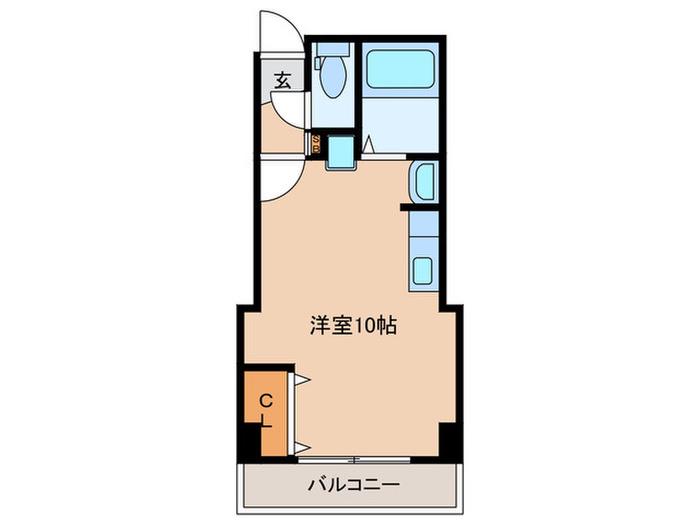 松山ビル(ワンルーム/2階)の間取り写真