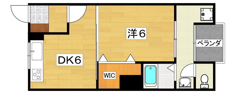 大作コーポ(1DK/4階)の間取り写真