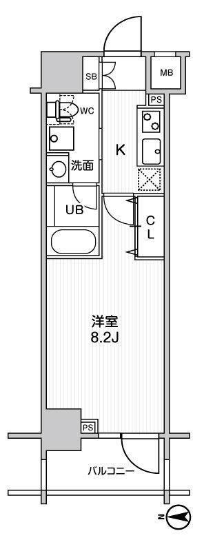 ステージグランデ錦糸町II(1K/10階)の間取り写真