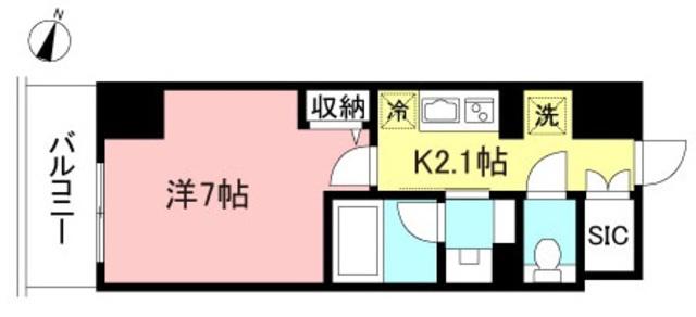 プライムメゾン初台(1K/5階)の間取り写真