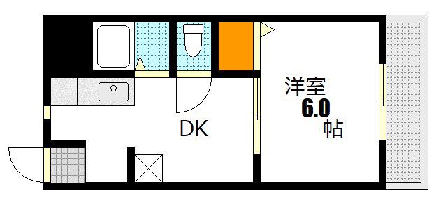 小池ビル(1DK/2階)の間取り写真