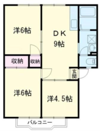 HEIGHTS WINDIA (3LDK/2階)の間取り写真