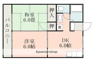 セジュールかんのかど B棟(2DK/2階)の間取り写真