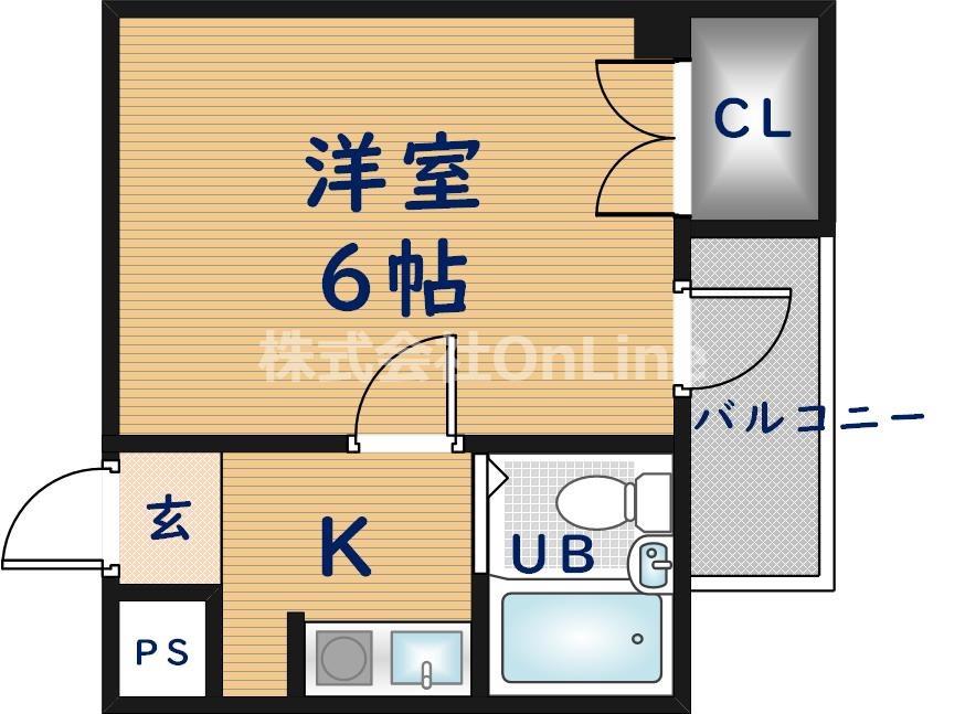 エスタイル小阪(1K/1階)の間取り写真