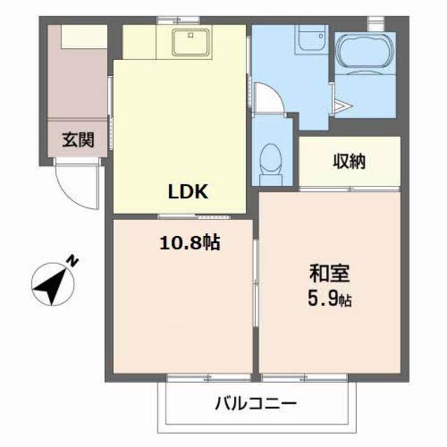 レーヴィンス落合(2K/2階)の間取り写真