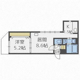 ENCORE札幌(1LDK/4階)の間取り写真