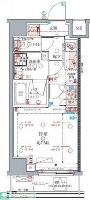クレヴィスタ浮間舟渡(1K/4階)の間取り写真