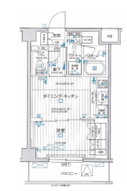 デュオステージ練馬春日町(1DK/3階)の間取り写真