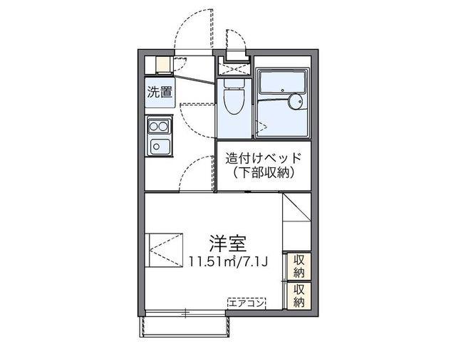 レオパレスクレール(1K/1階)の間取り写真