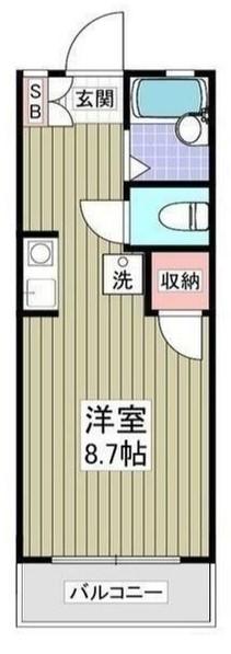 エンデヴァII(ワンルーム/1階)の間取り写真