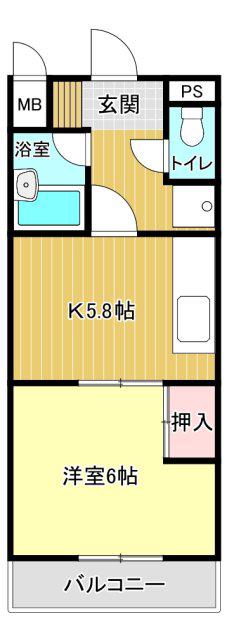 プリメーラ富塚(1K/1階)の間取り写真