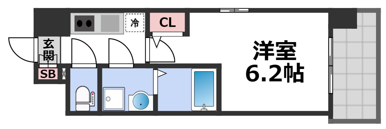 インザライフ大阪イースト RESIDENCE(1K/4階)の間取り写真