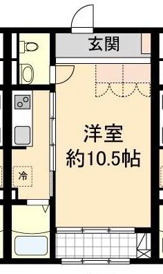 ボヌール陽健(ワンルーム/2階)の間取り写真