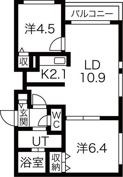 ブランシャール栄通FOREST(2LDK/3階)の間取り写真
