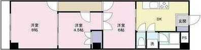 プロスパ-ビル(3K/4階)の間取り写真