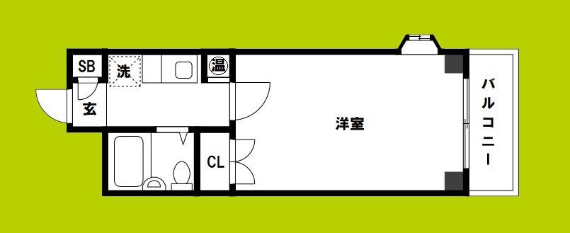 ドエル野中(1K/3階)の間取り写真