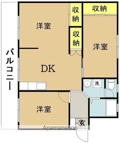 クレシェンテ恒久(3DK/2階)の間取り写真