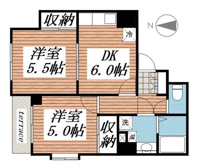 グラッドヒルズ明大前(2DK/1階)の間取り写真