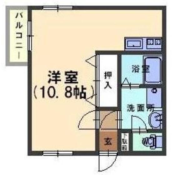 ドルチェペーラ(ワンルーム/2階)の間取り写真