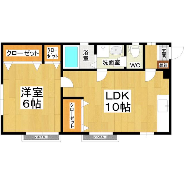 パステルハイム(1LDK/1階)の間取り写真