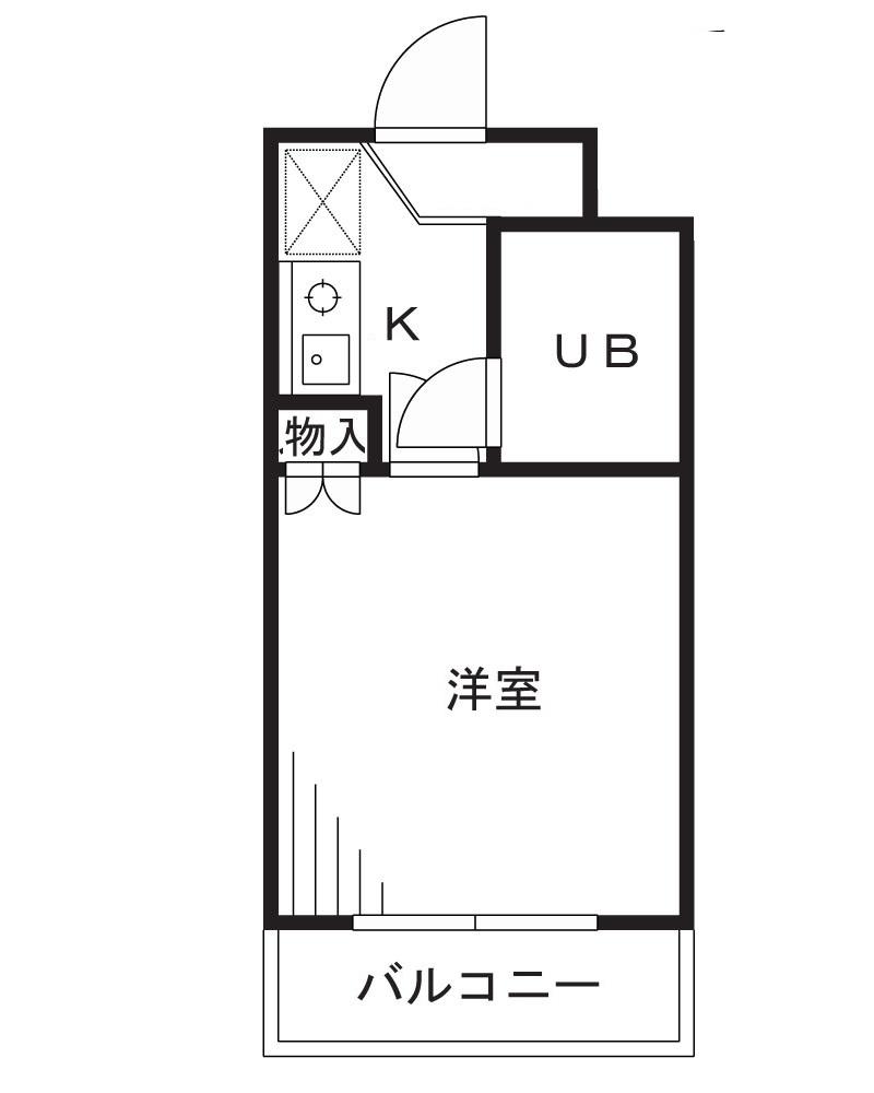 エスモード溝ノ口(1K/2階)の間取り写真