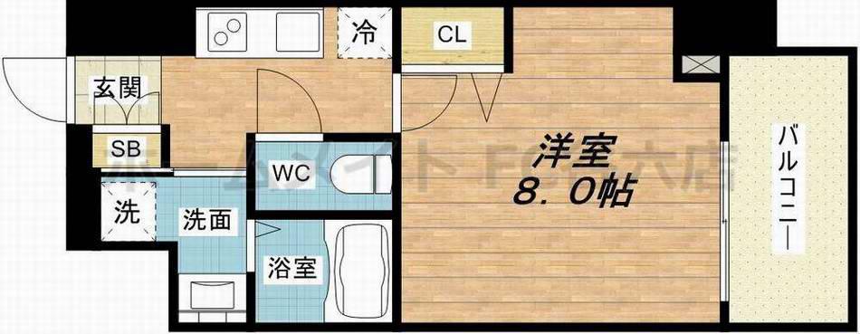 LUMINOUS天王寺舟橋(1K/3階)の間取り写真