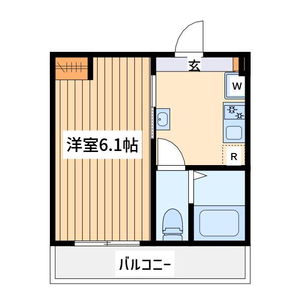 リコ小田急相模原(1K/2階)の間取り写真